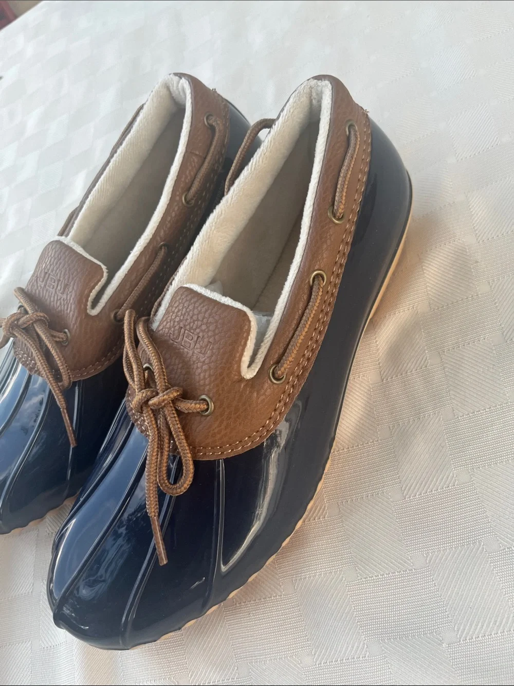 JBU Men’s Brown and Navy Waterproof Boat Shoes